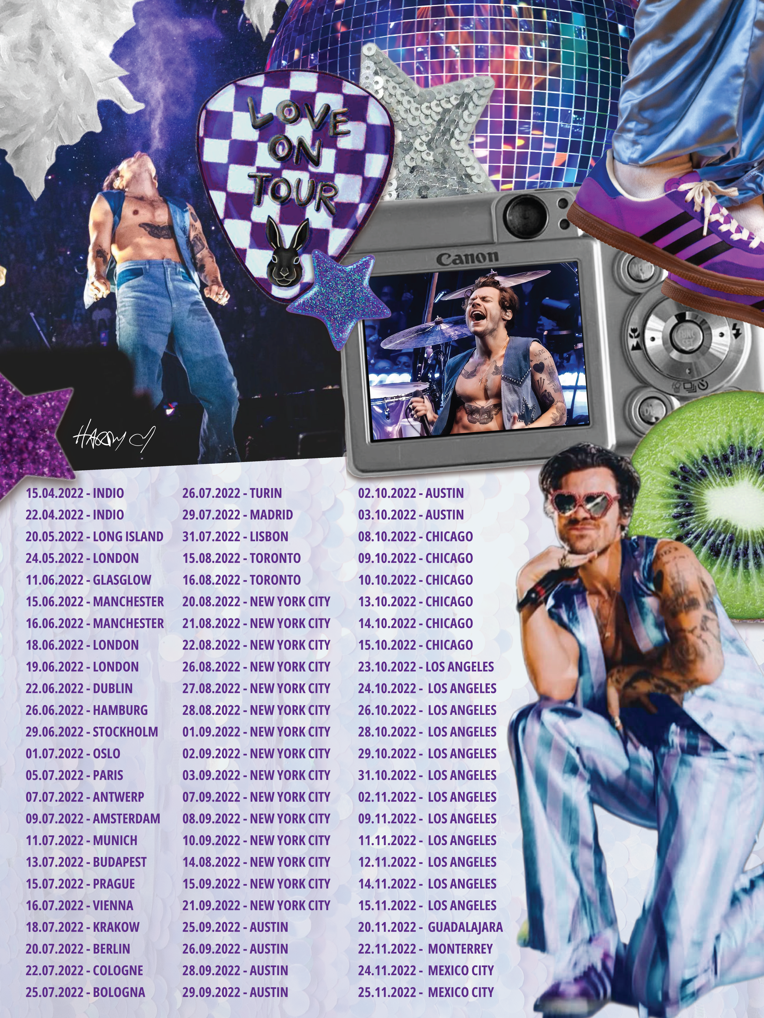 Concert poster with tour dates