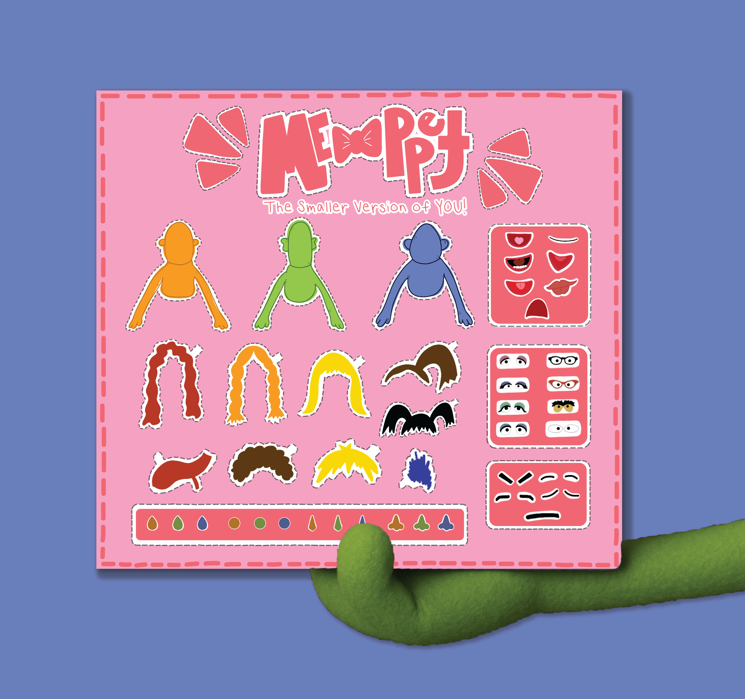 Included mini cutout paper puppet 