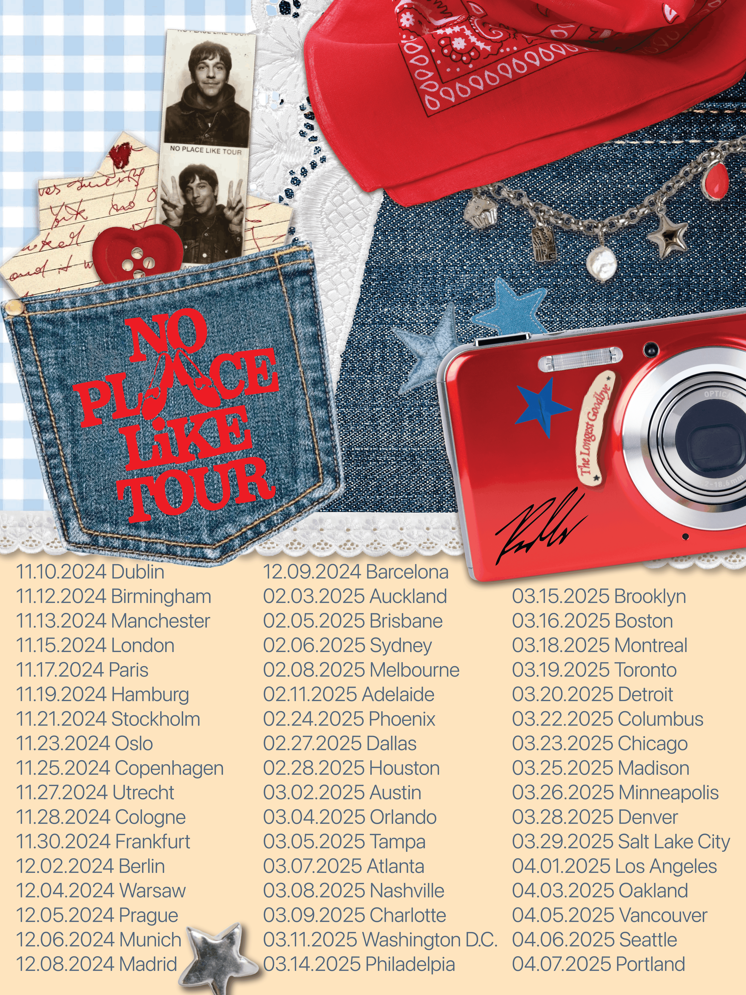 Concert poster with tour dates