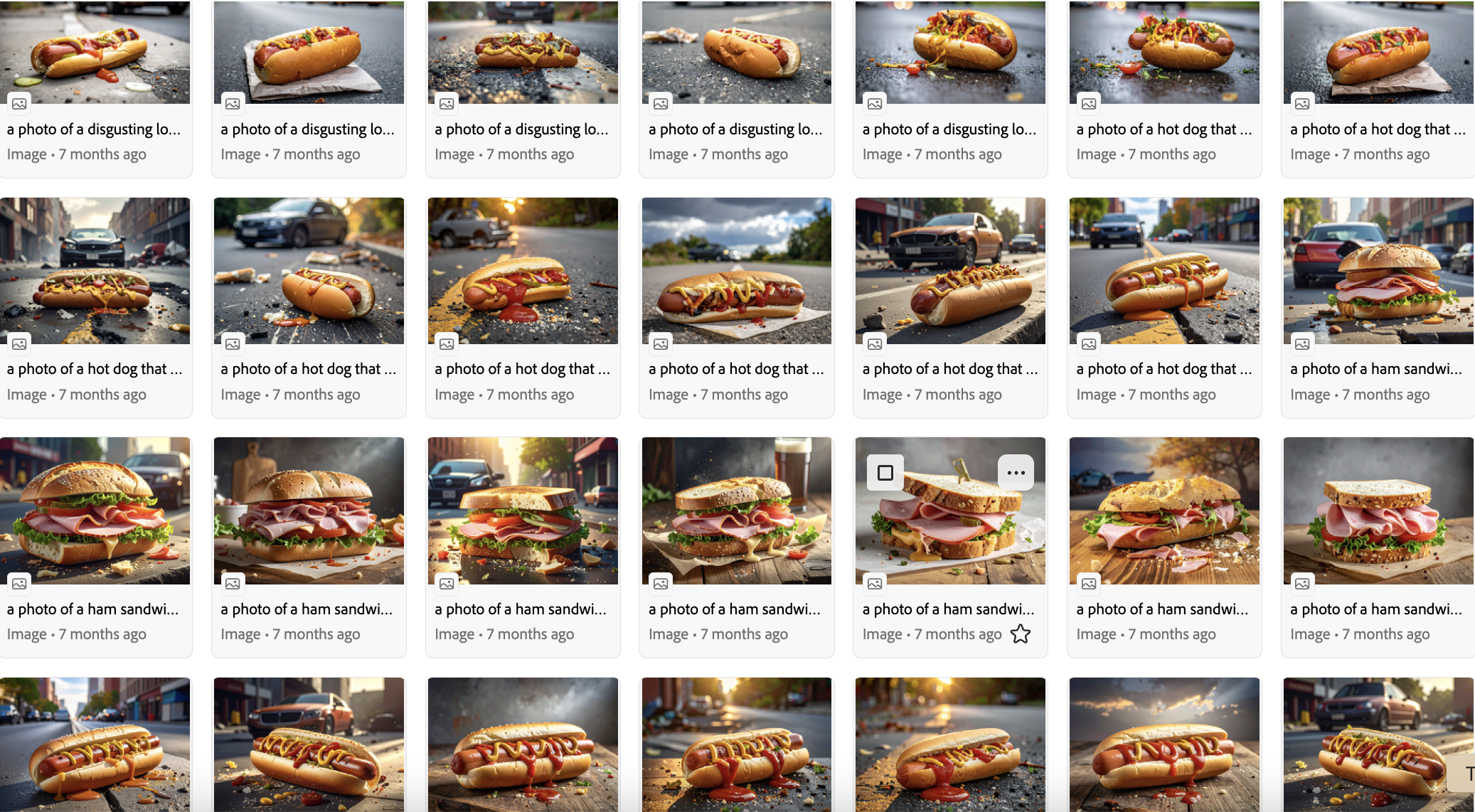 MANY attempts with MANY detailed prompts, it still could not comprehend a hot dog that got ran over..