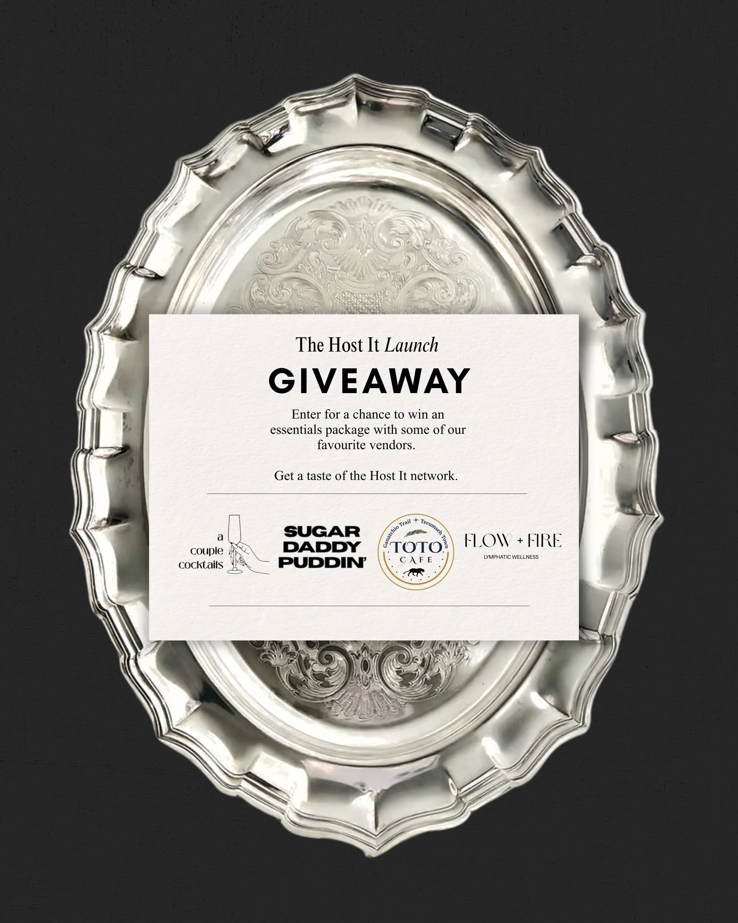 HOST IT IS LIVE 🍸

we built Host It around better local discovery. 
to mark the launch of our website, we&rsquo;re starting with a few of the vendors already shaping our network.

introducing the Host It Launch Giveaway, featuring:

@host.itevents 
