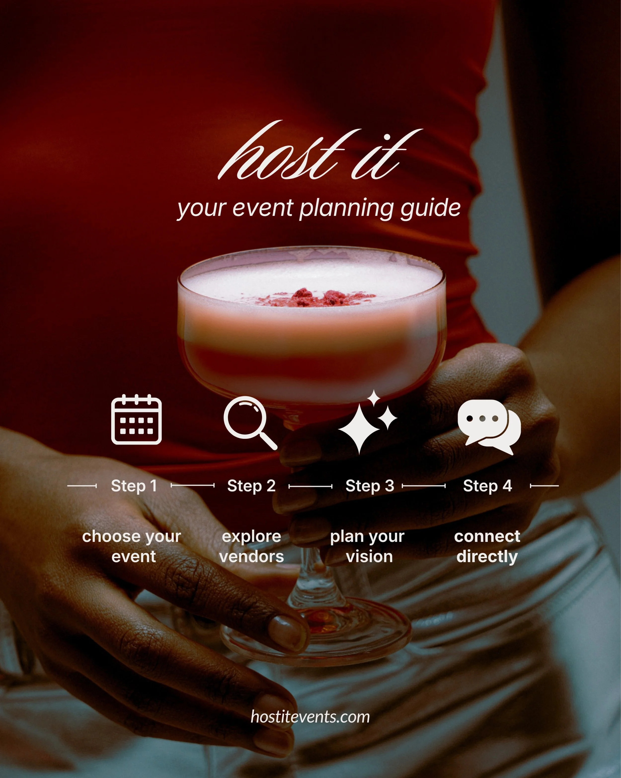 your next event deserves better discovery.

here&rsquo;s how Host It works:

&bull; choose what you&rsquo;re planning.
&bull; explore curated local vendors.
&bull; build your vision.
&bull; connect directly with the businesses you love.

simple.

no 