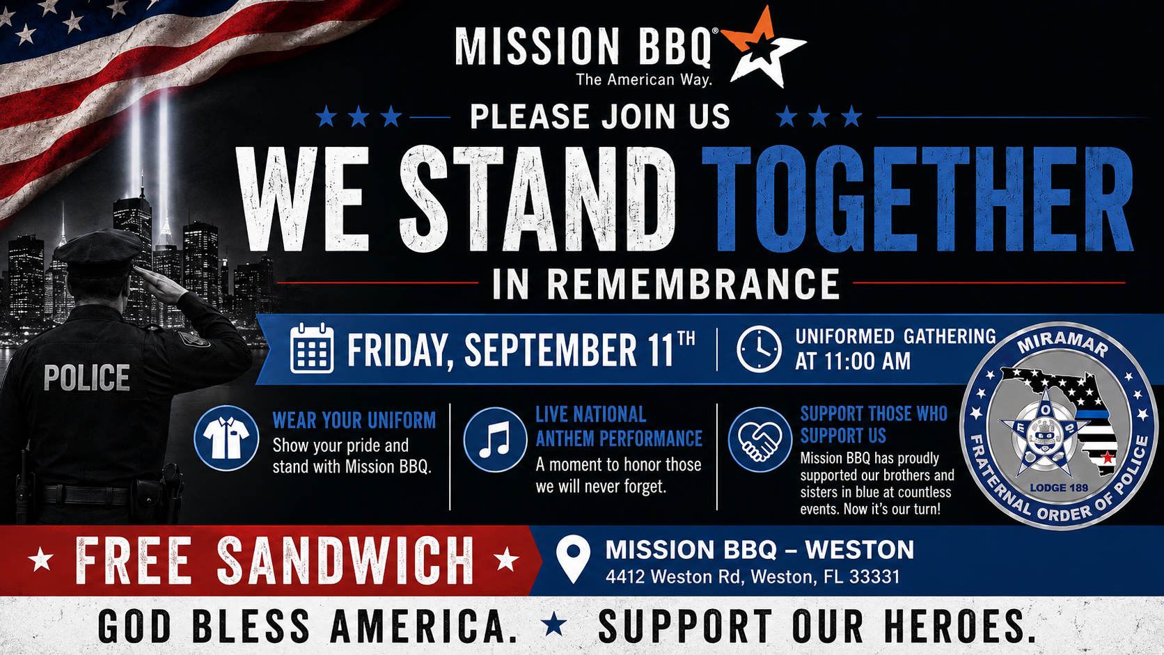 9/11 Luncheon Mission BBQ