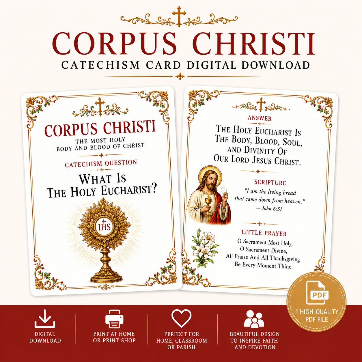 Free Corpus Christi Catechism Card