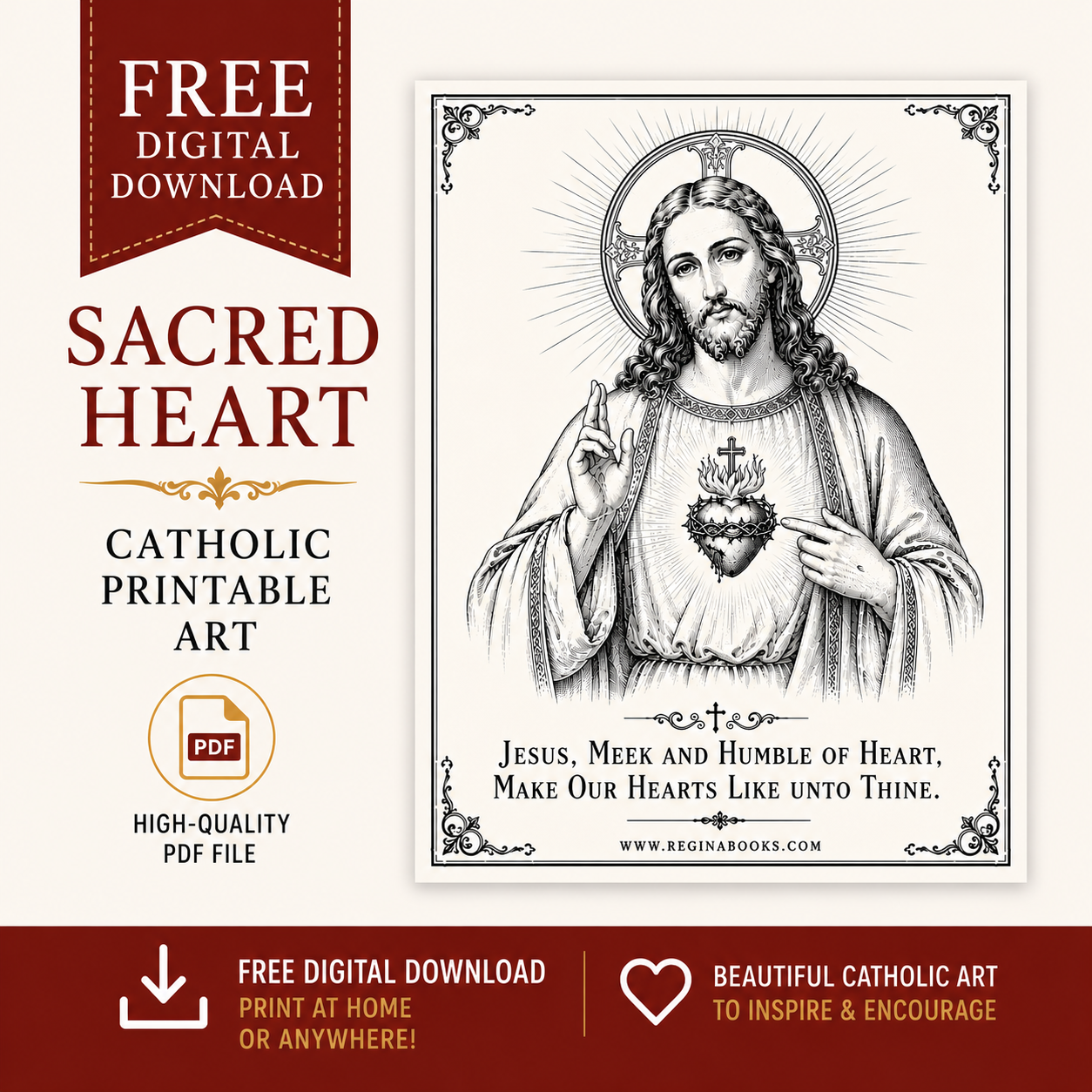 Free Sacred Heart of Jesus Coloring Page