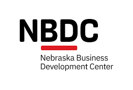 Logo of Nebraska Business Development Center with bold black letters 'NBDC' and a red underline