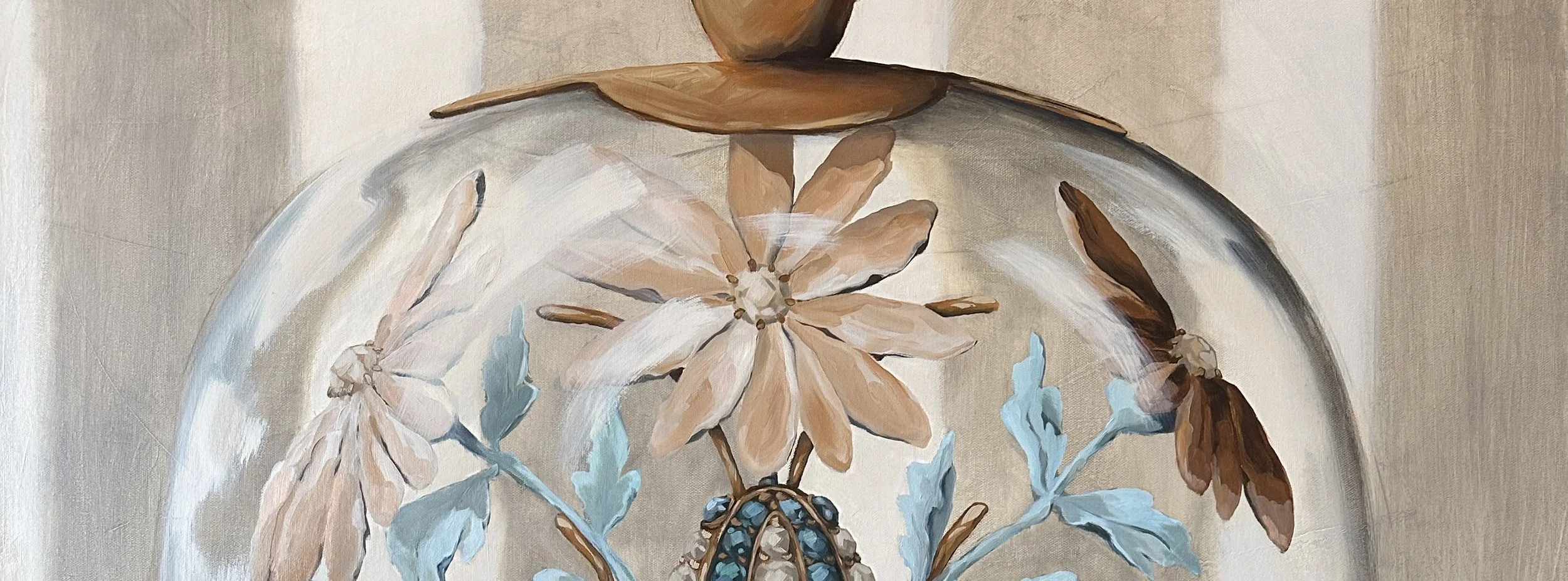 Detailed image of the oil painting titled Florals in Chaos by Dallas, Texas artist Hannah Brown.