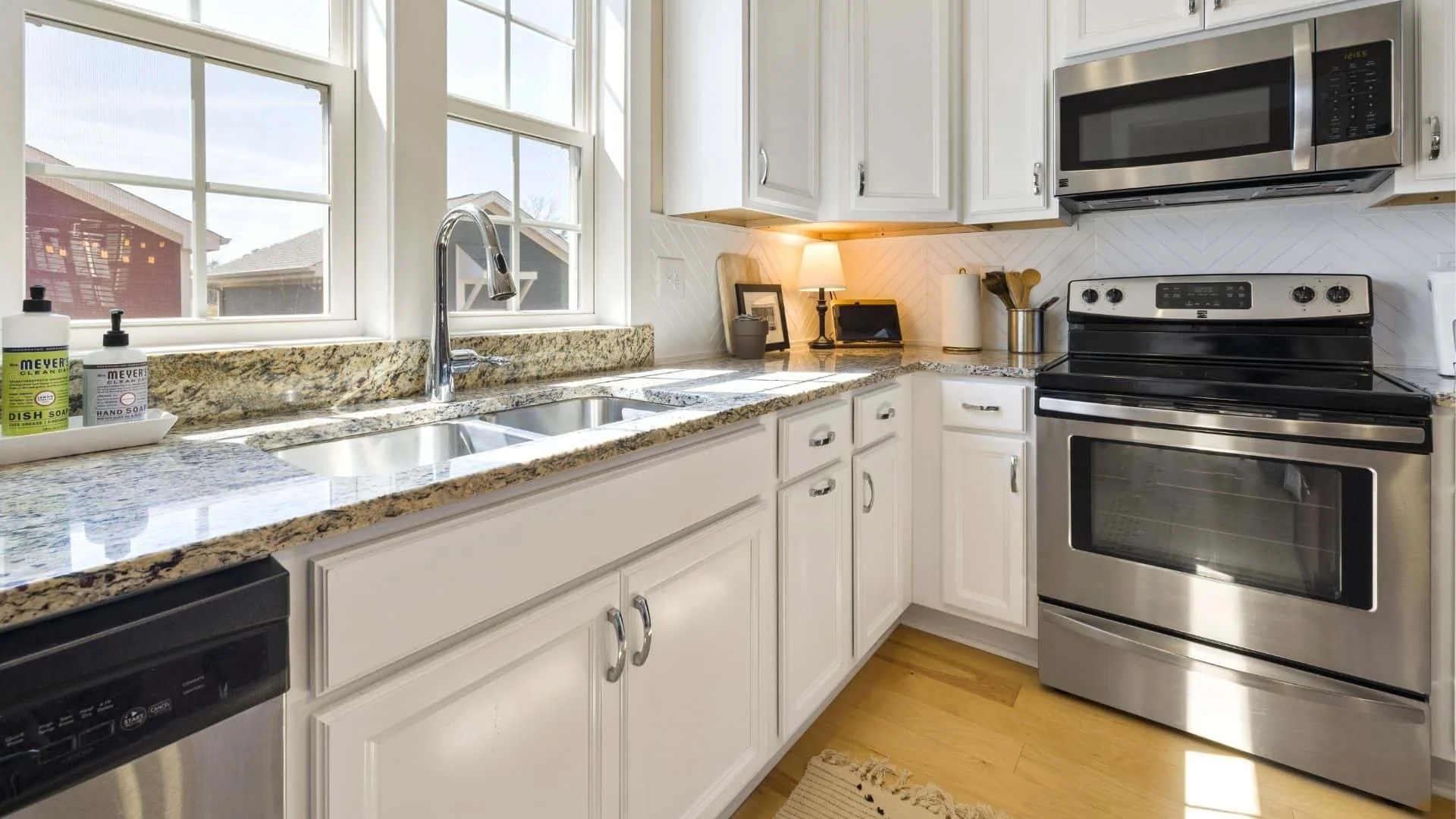 a clean kitchen counter top