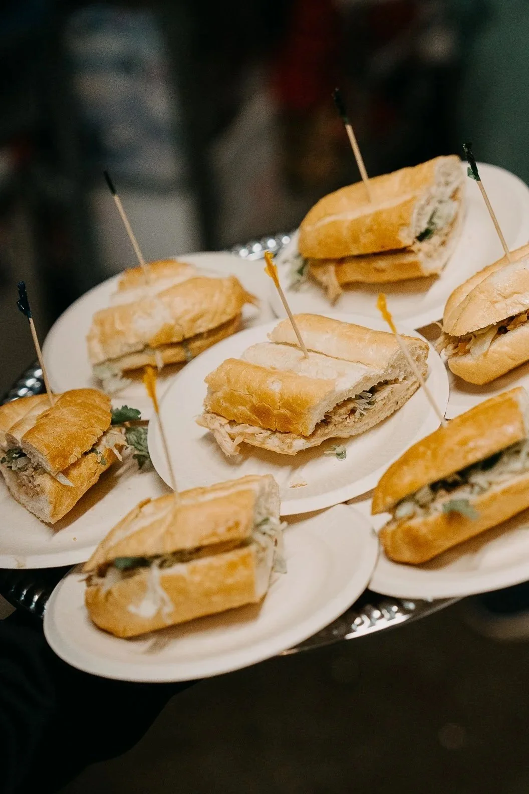 Late-night sandwiches on a serving platter