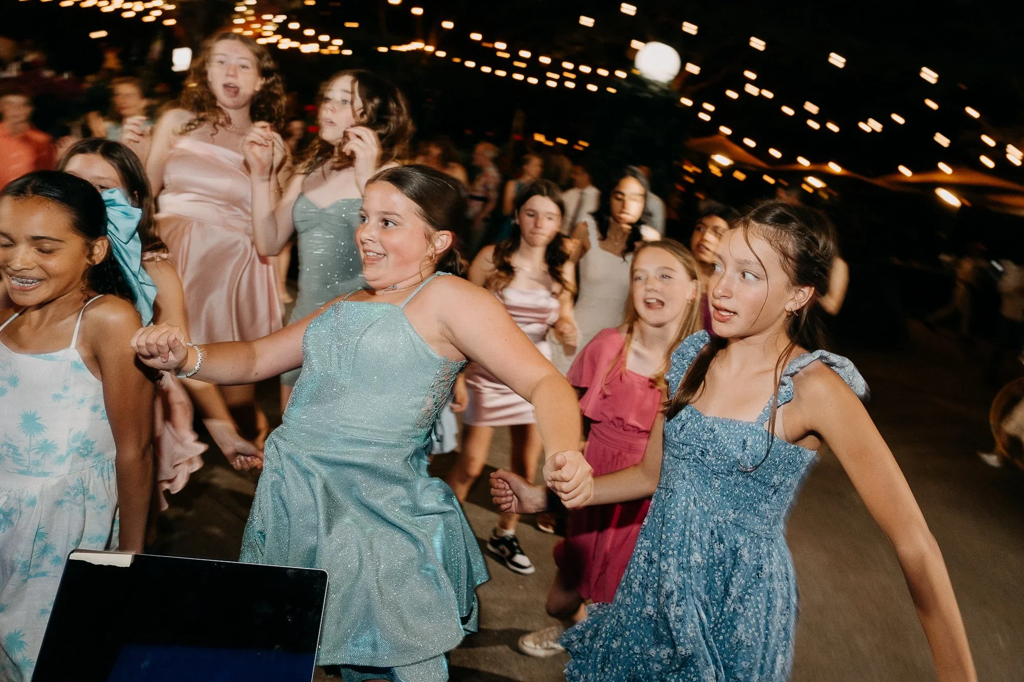 Guests dancing at the reception