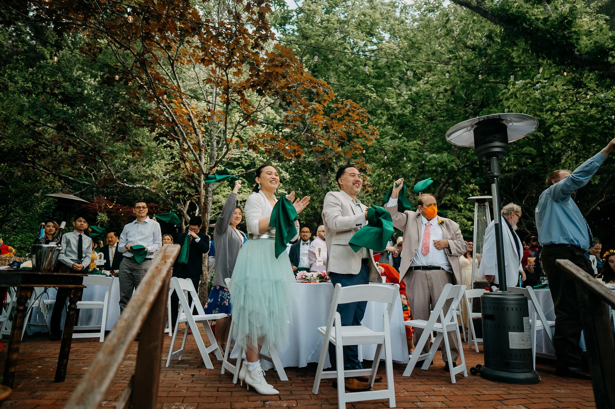 Guests celebrating at the reception tables
