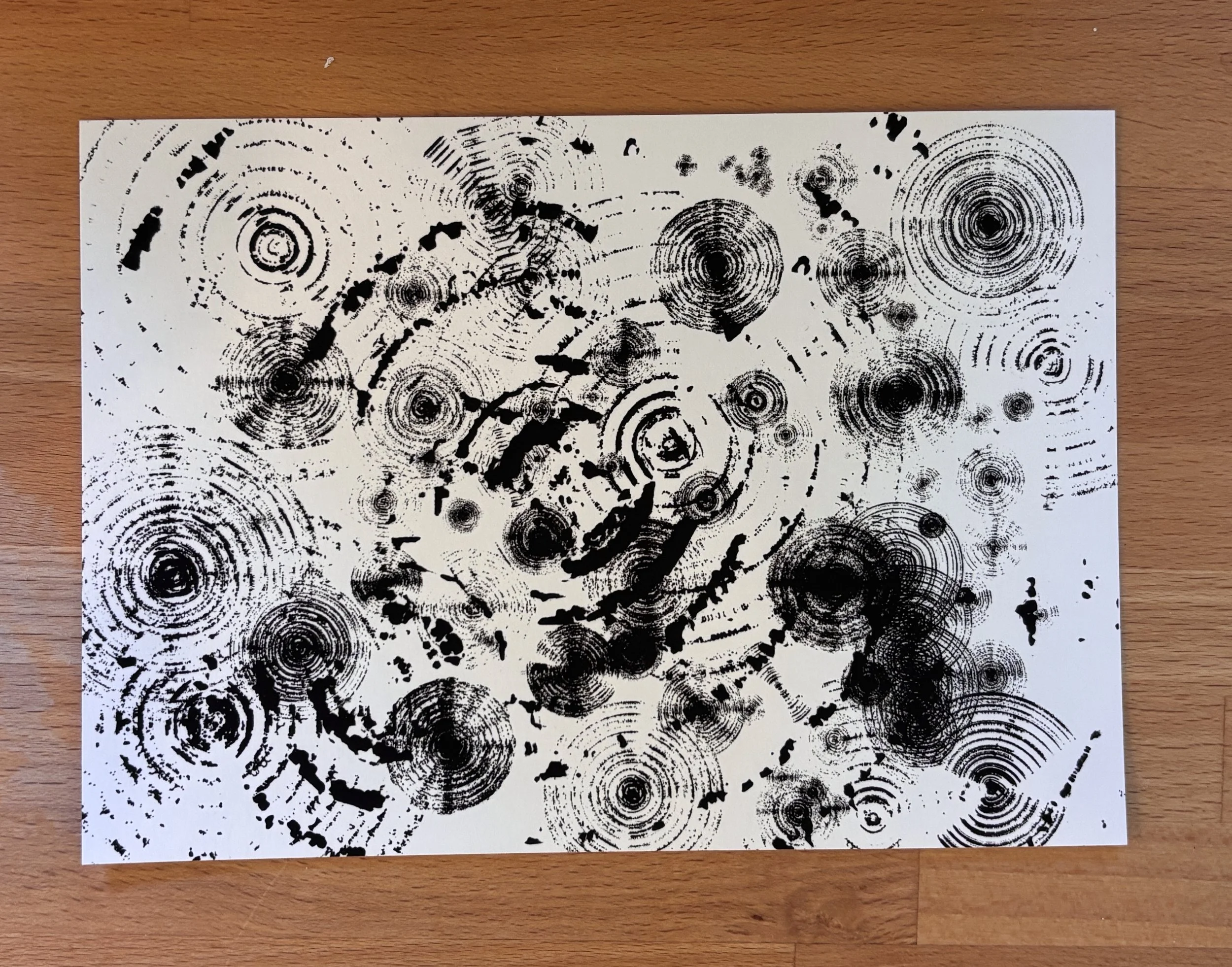 Black and White Abstract Print No Mat