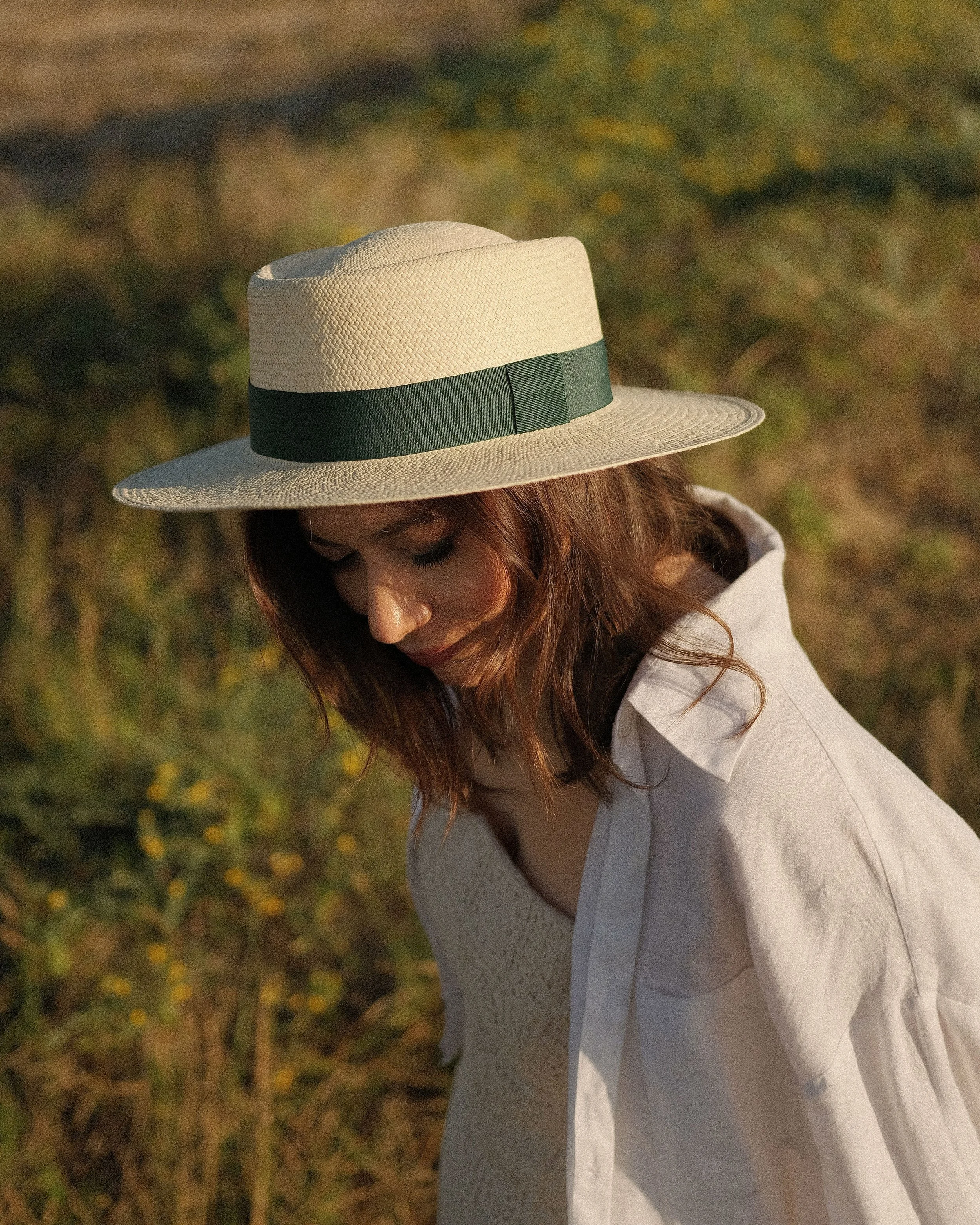 Beige Paja Toquilla Gambler Hat