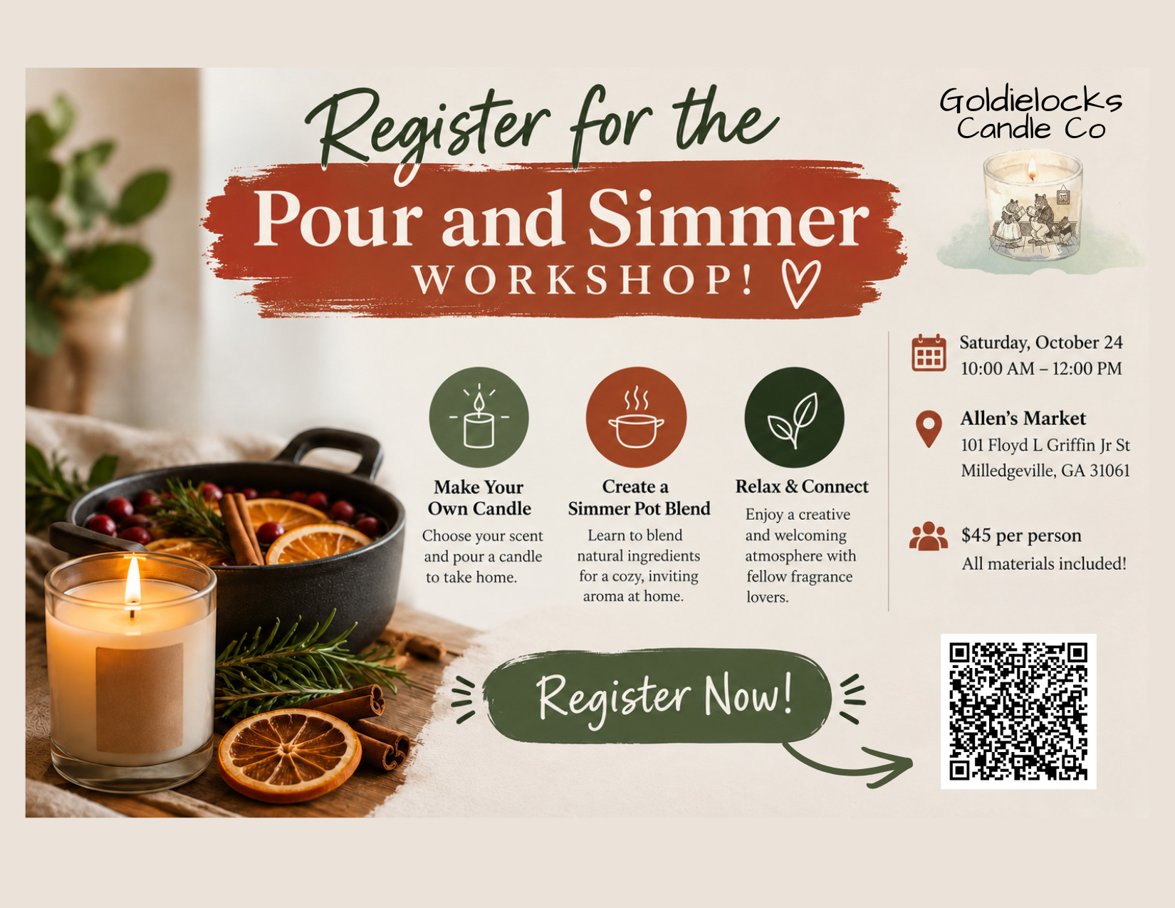 Goldielocks Pour & Simmer Workshop