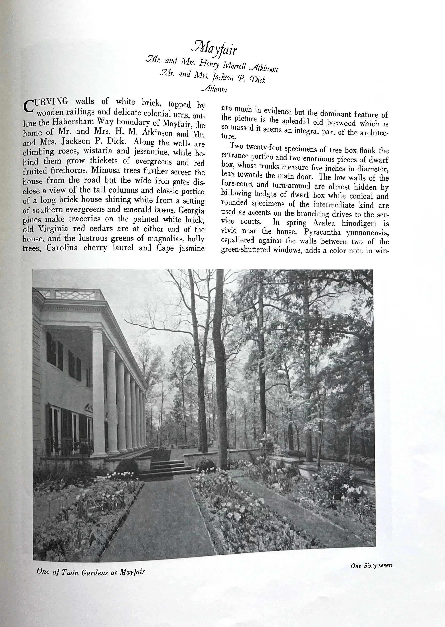 Garden History of Georgia 1733-1933, published 1933