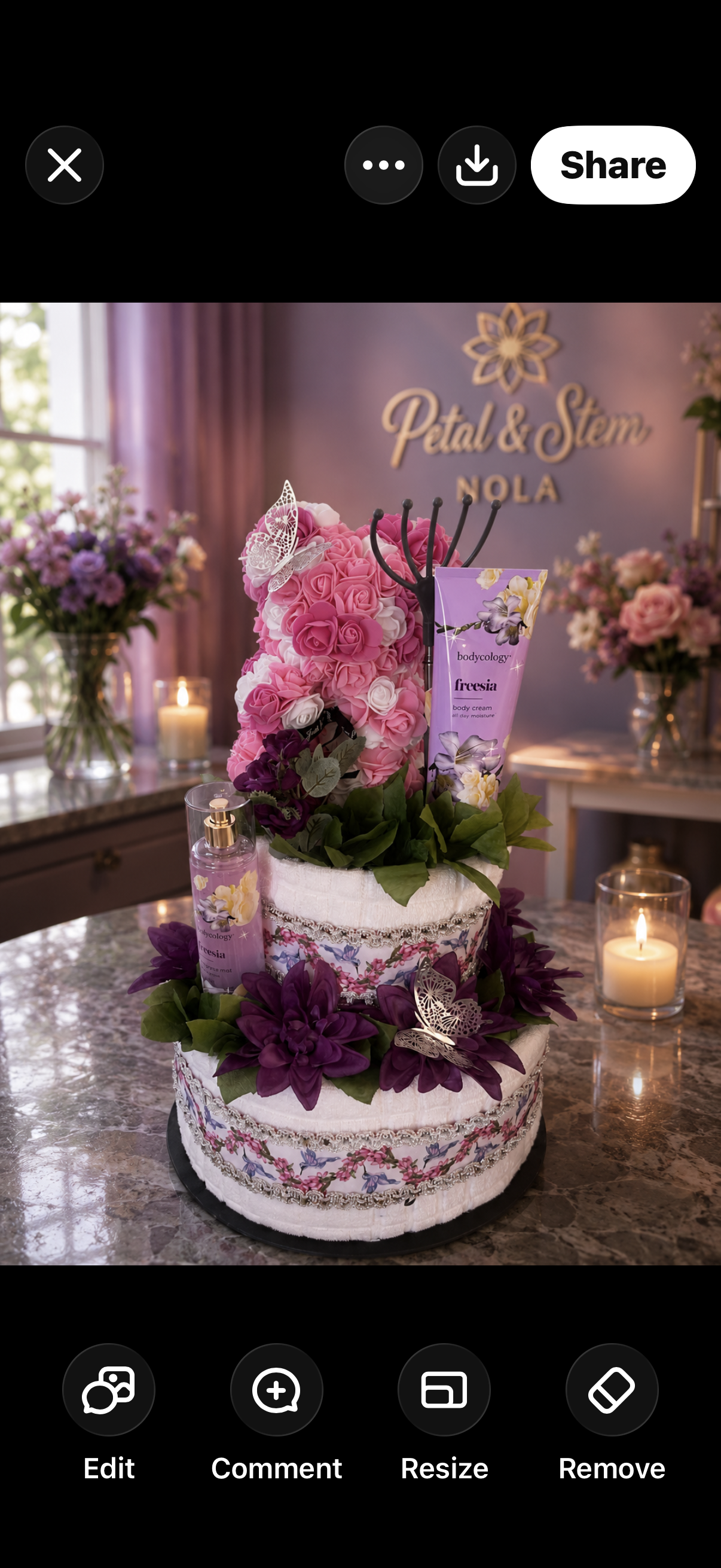 Blooming Elegance Spa Gift Cake
