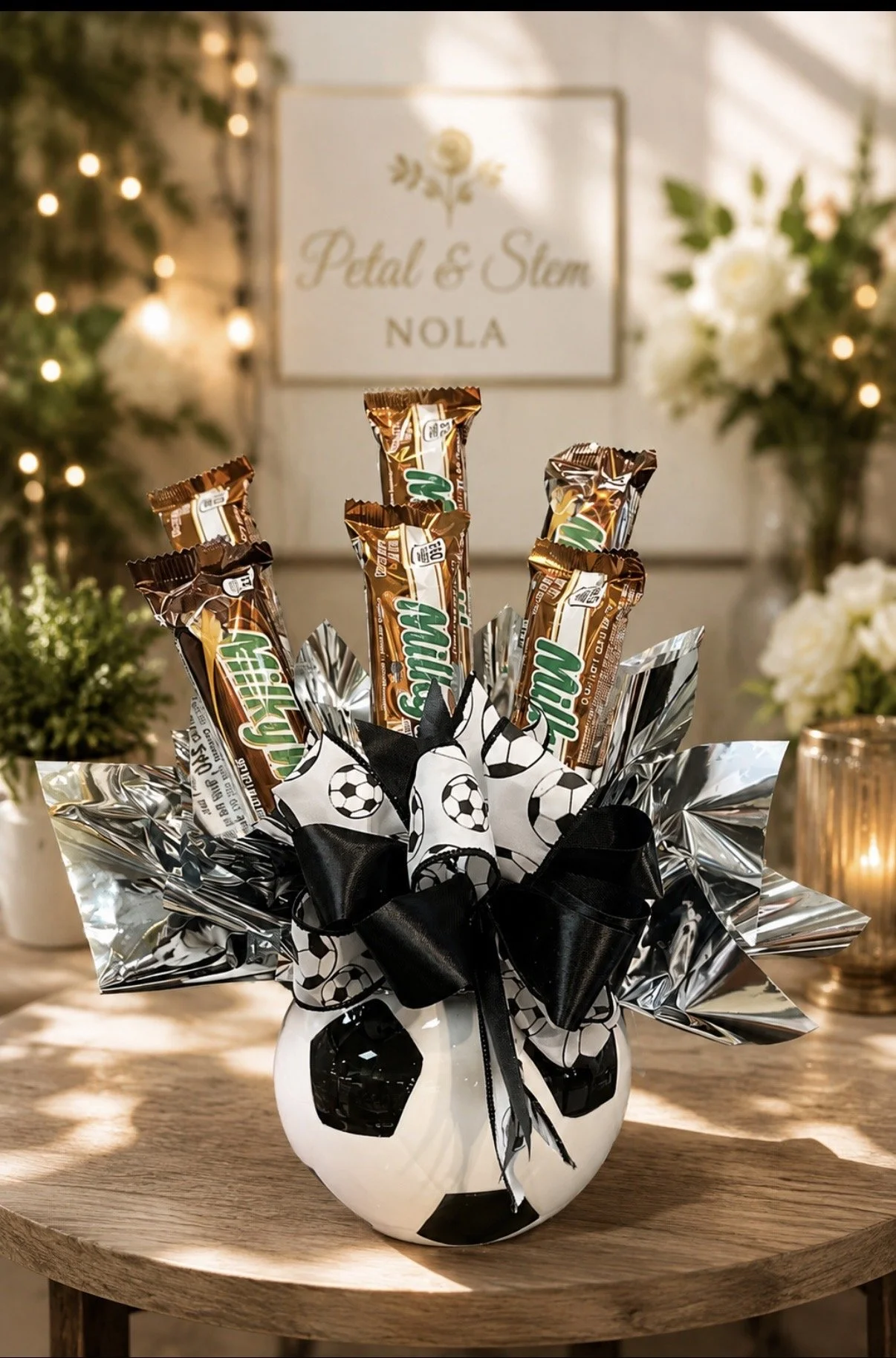 Soccer Milky Way Candy Bouquet