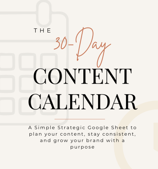 30-Day Content Calendar Template