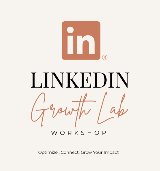 LinkedIn Growth Lab Workshop promotional graphic with LinkedIn logo and the words 'Optimize. Connect. Grow Your Impact.'