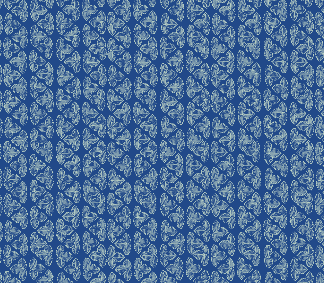 Strawberry Leaves - Blue