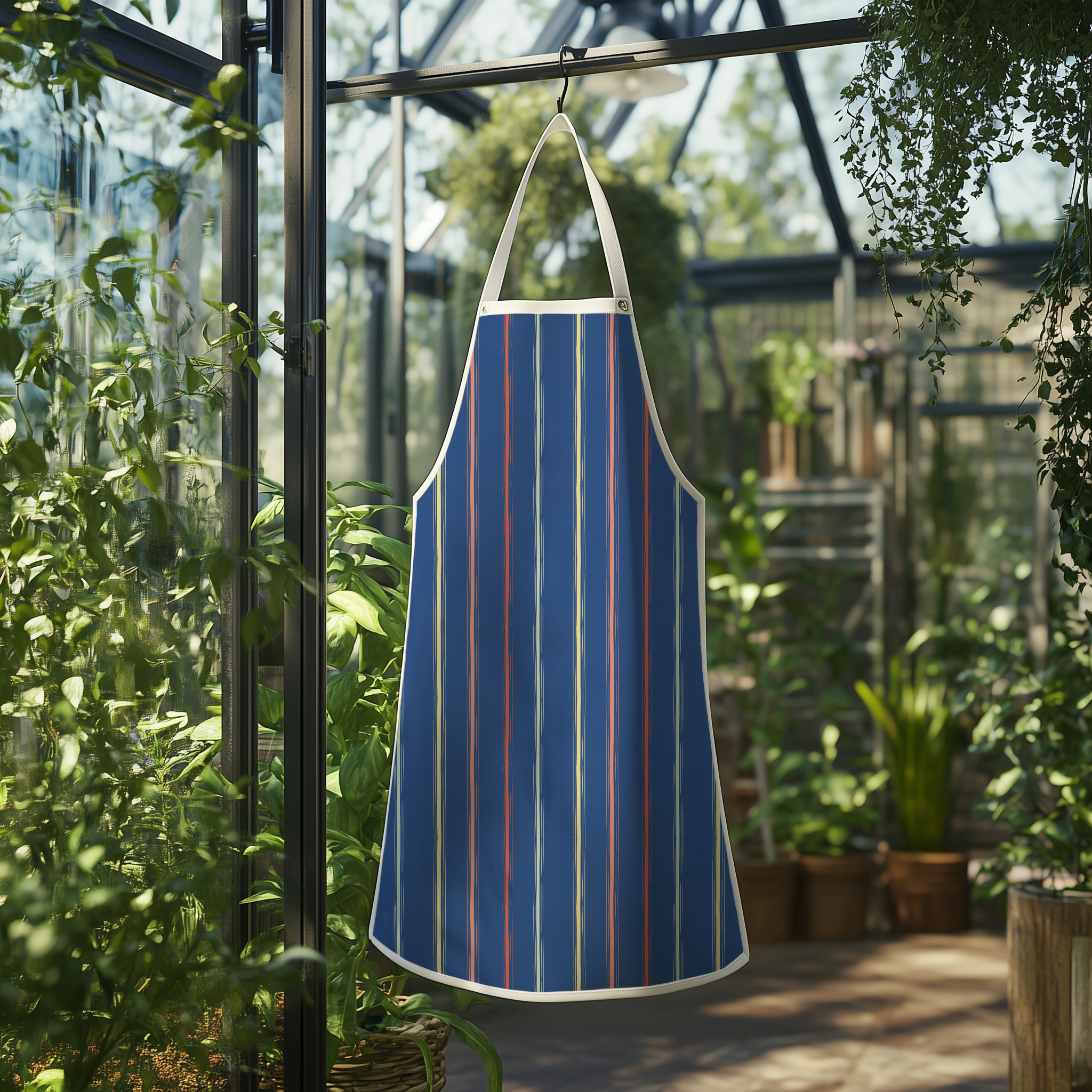 Kitchen Stripes:  Classic stripes in a vintage-inspired palette bring structure and balance, grounding the collection with a timeless kitchen feel. (Available on blue and green.)