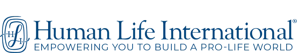 The logo of Human Life International with the text 'Empowering You to Build a Pro-Life World'.