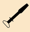 Medicine syringe on a beige background