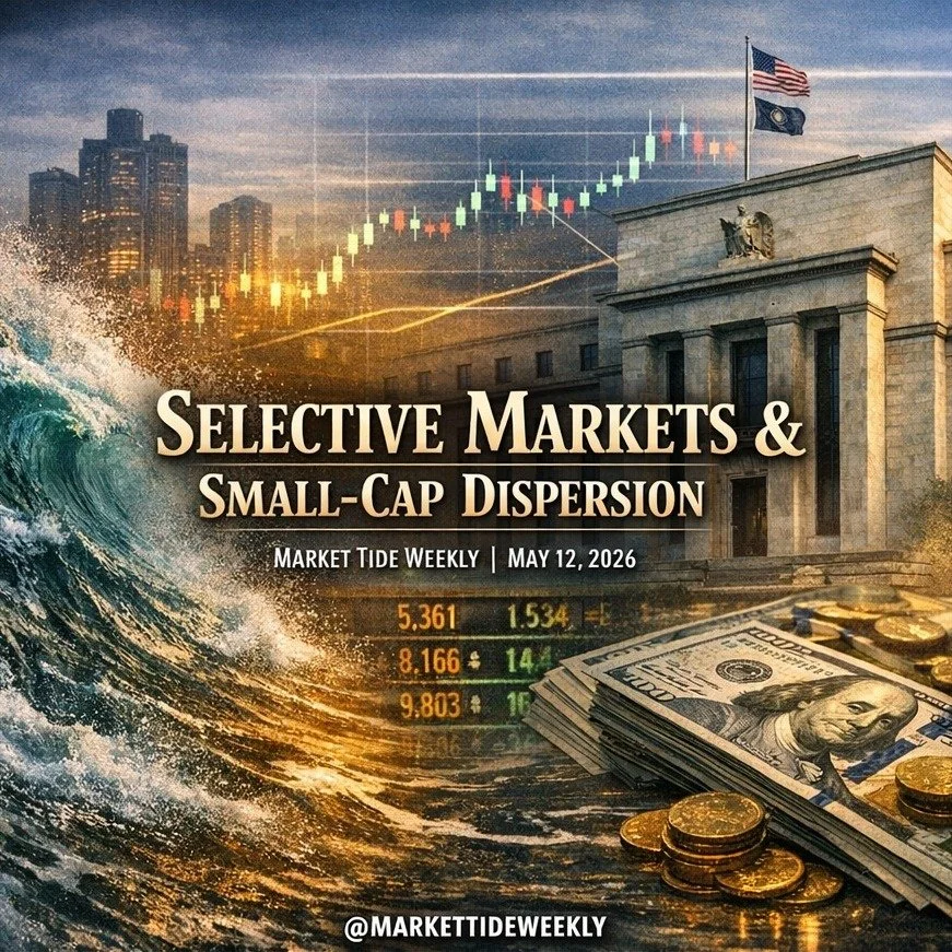 Selective markets don&rsquo;t reward noise &mdash; they reward structure.
Small‑cap dispersion is rising. Discipline matters again.
Market Tide Weekly | May 12 | MarketTideWeekly.com #markettideweekly  #SmallCaps #MarketStructure #Investing #Macro