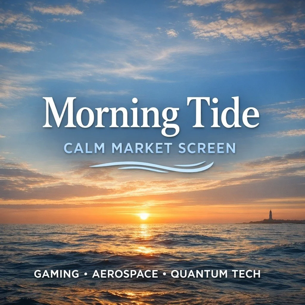 This morning&rsquo;s tide is steady across gaming, aerospace, and quantum hardware. No major swings &mdash; just clean structural signals from today&rsquo;s screener.

Still watching the waters at Market Tide Weekly:

https://markettideweekly.com/?ut