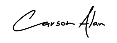 Signature of Carson Alan in black ink.