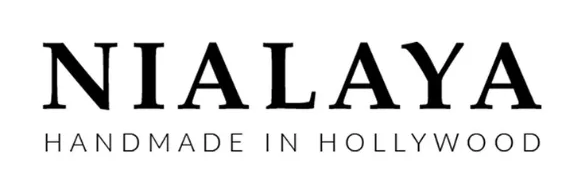 Nialaya Handmade in Hollywood logo with bold black text on a white background.