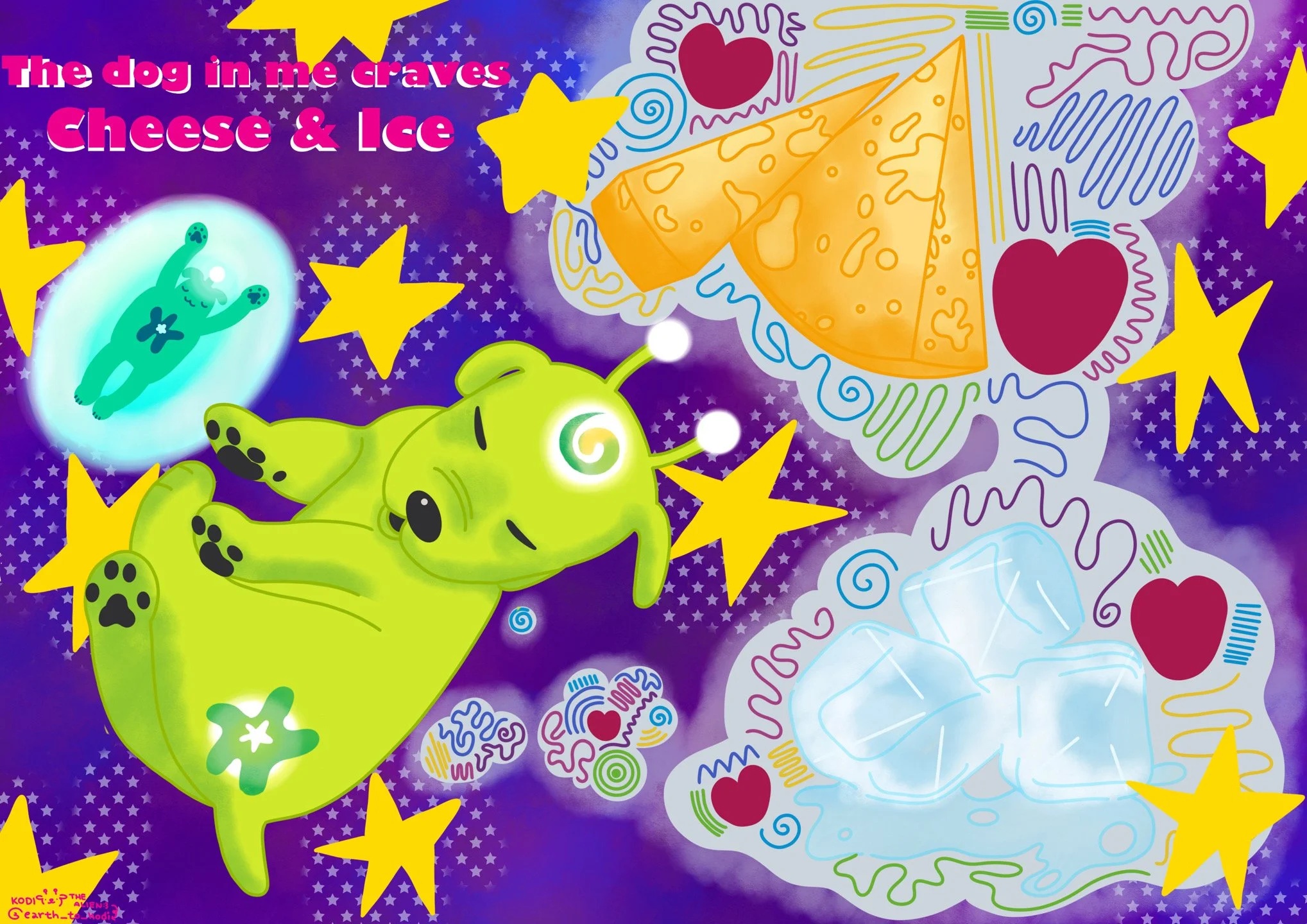 The Dog In Me Craves Cheese And Ice Print