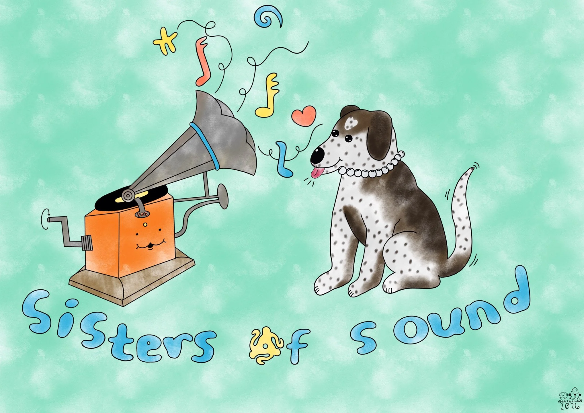 Sisters Of Sound Gibby Postcard