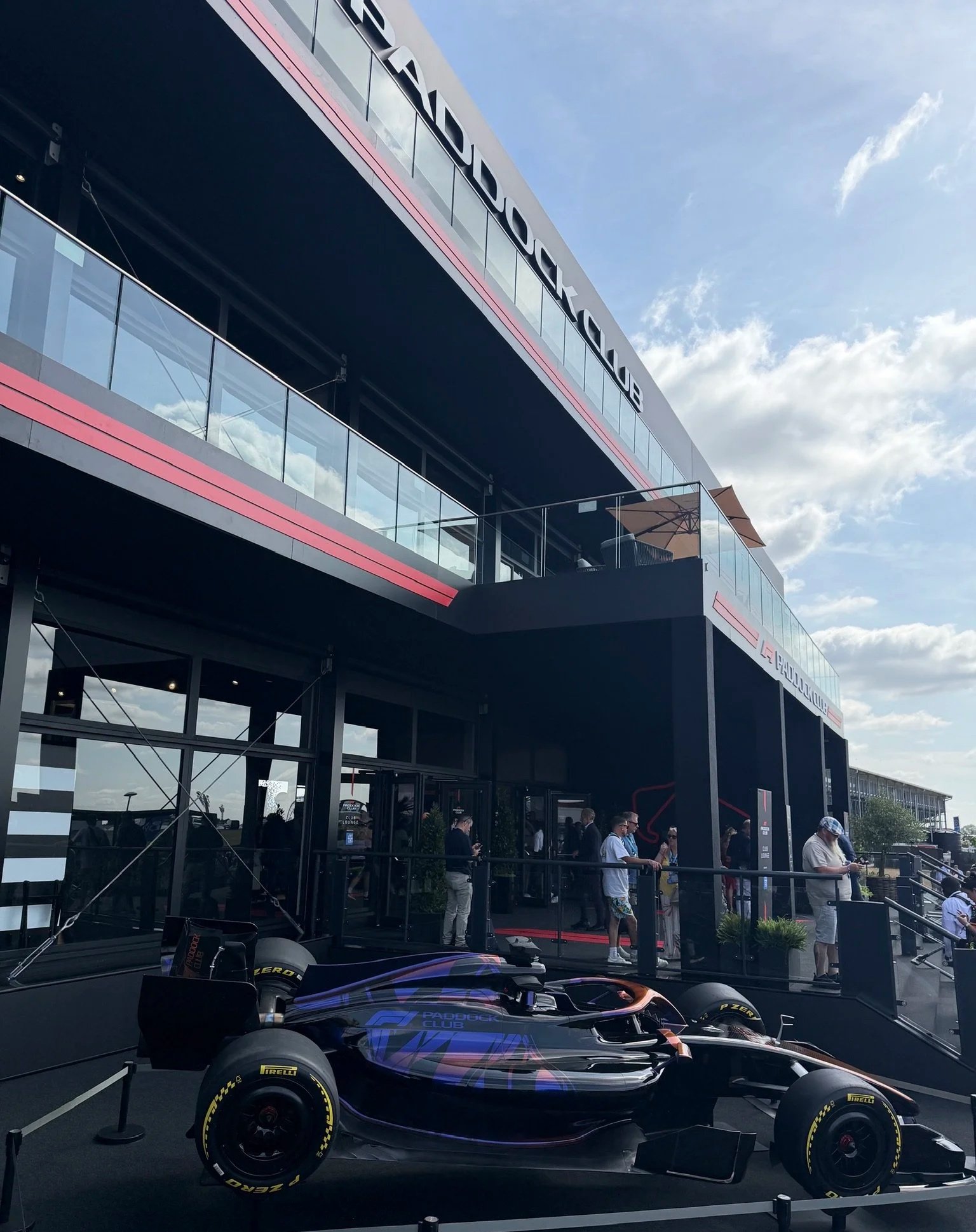 Silverstone Paddock Club entry with F1 car