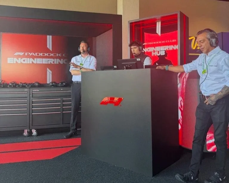 Silverstone F1 Paddock Club main lounge engineering hub presentation