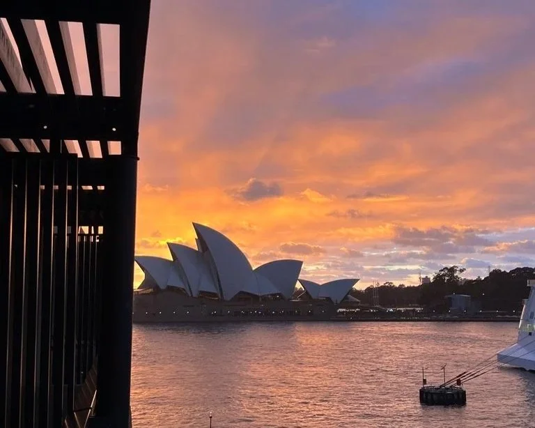 Sunrise from Park Hyatt Sydney with the Sydney Opera House.