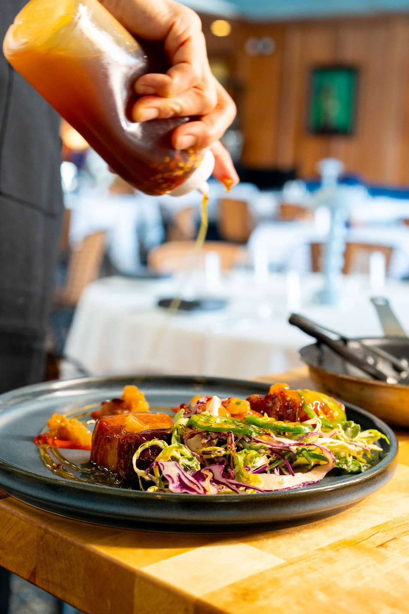 Palm Springs restaurant photography interior and atmosphere