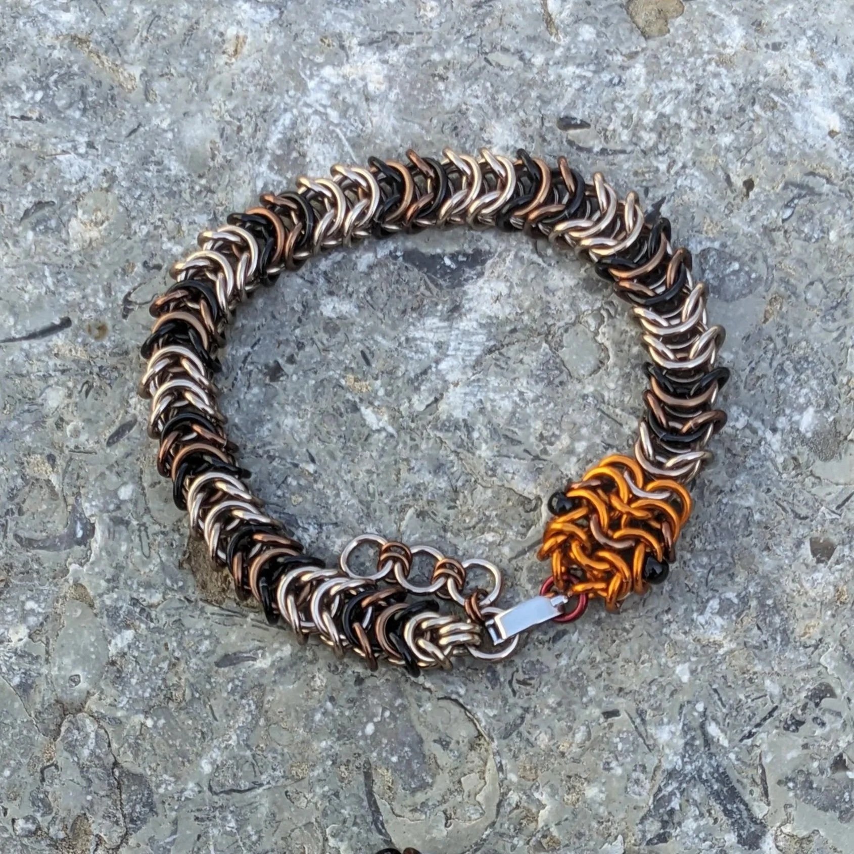 Eastern Foxsnake Bracelet — Midnight Maille Weaver
