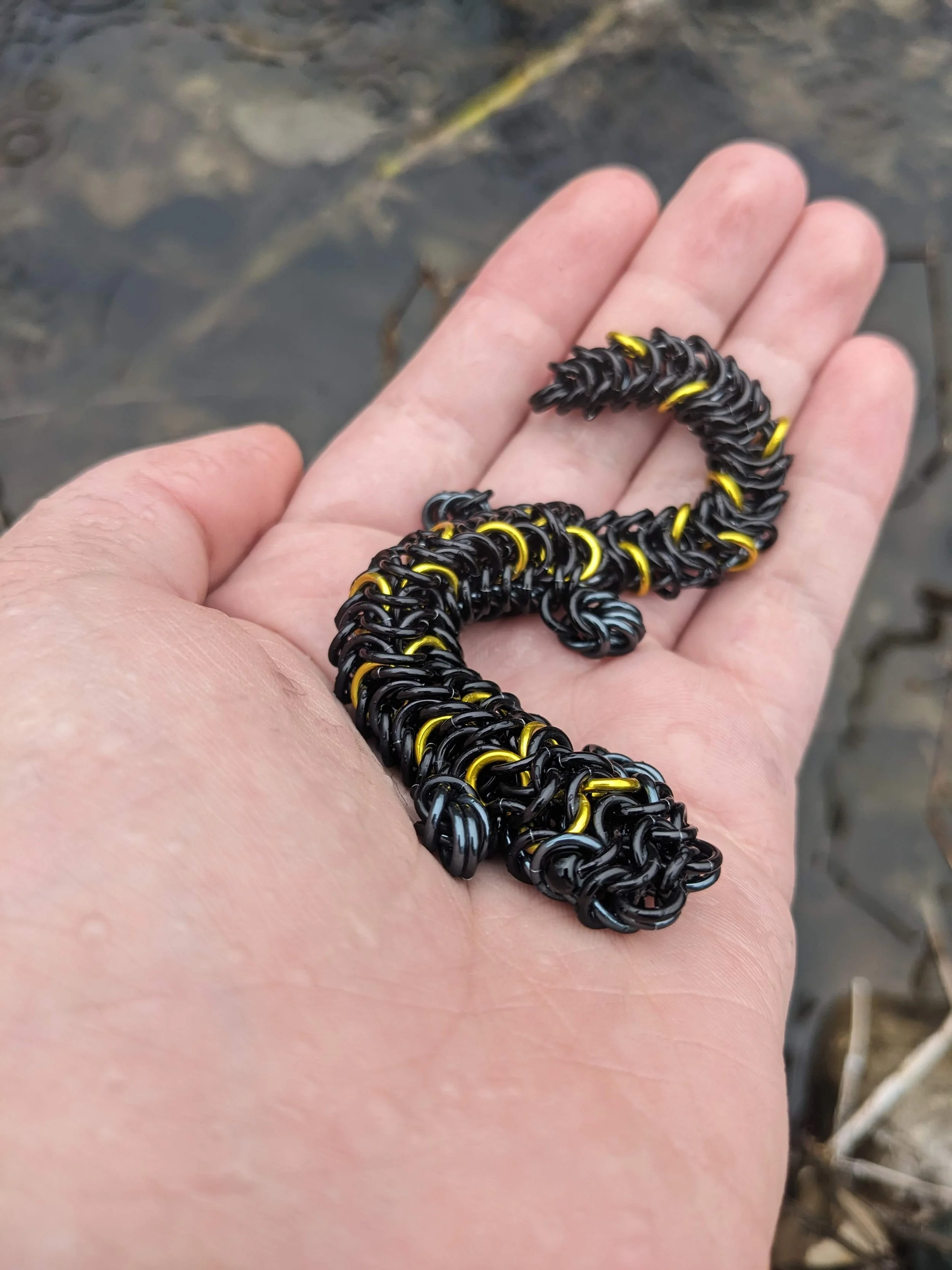Chainmaille spotted salamander