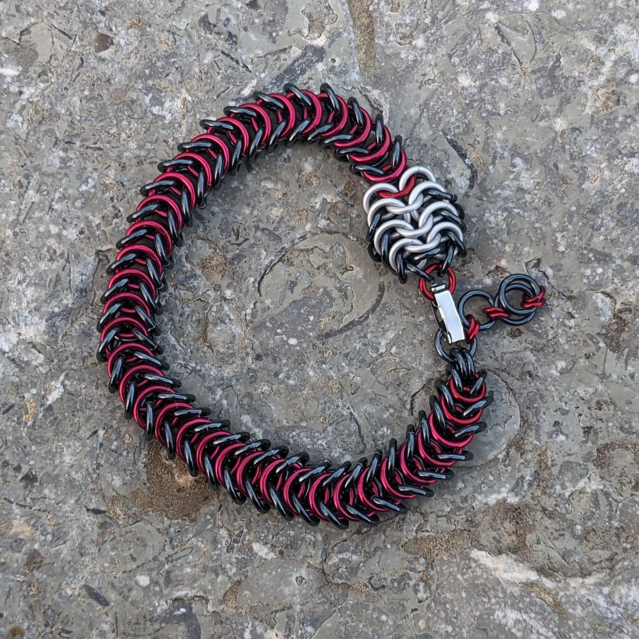 Red-bellied Snake Bracelet — Midnight Maille Weaver