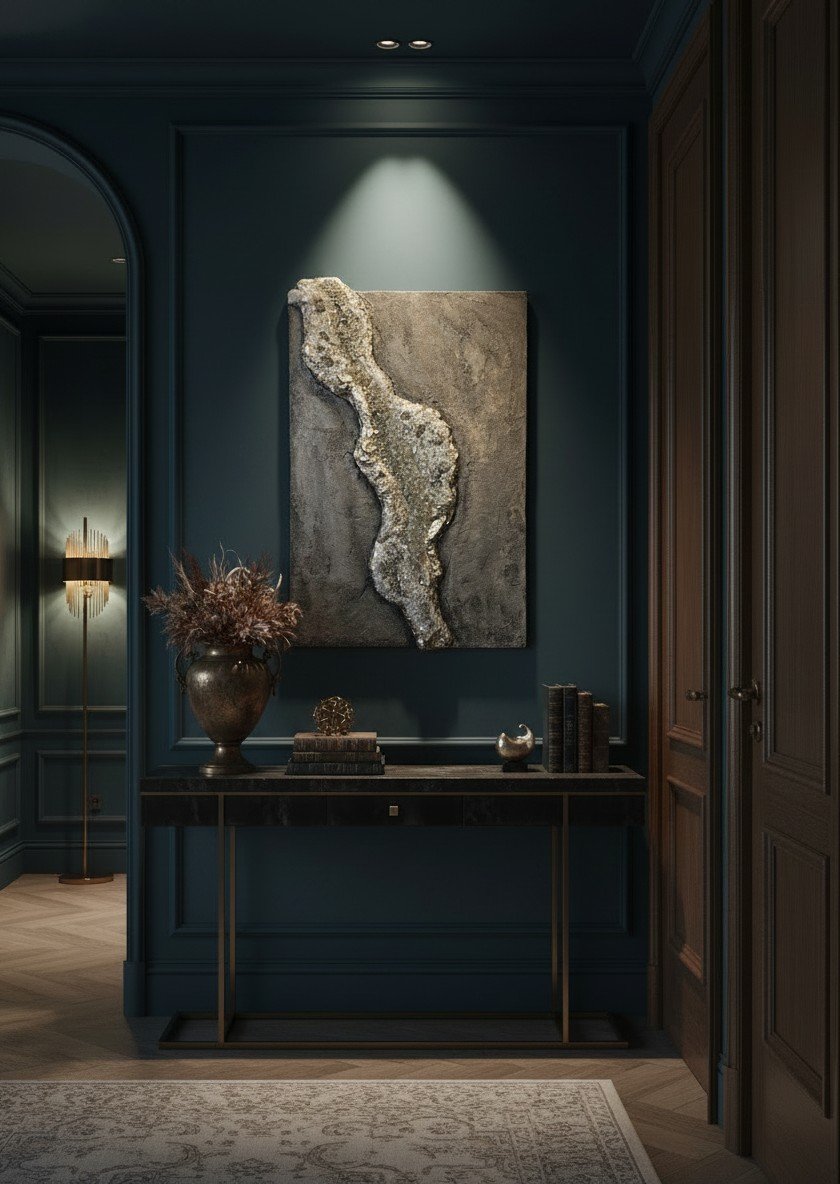 "Gilded Break: Fracture of Light" | Signature Wall Art | Concrete Collection