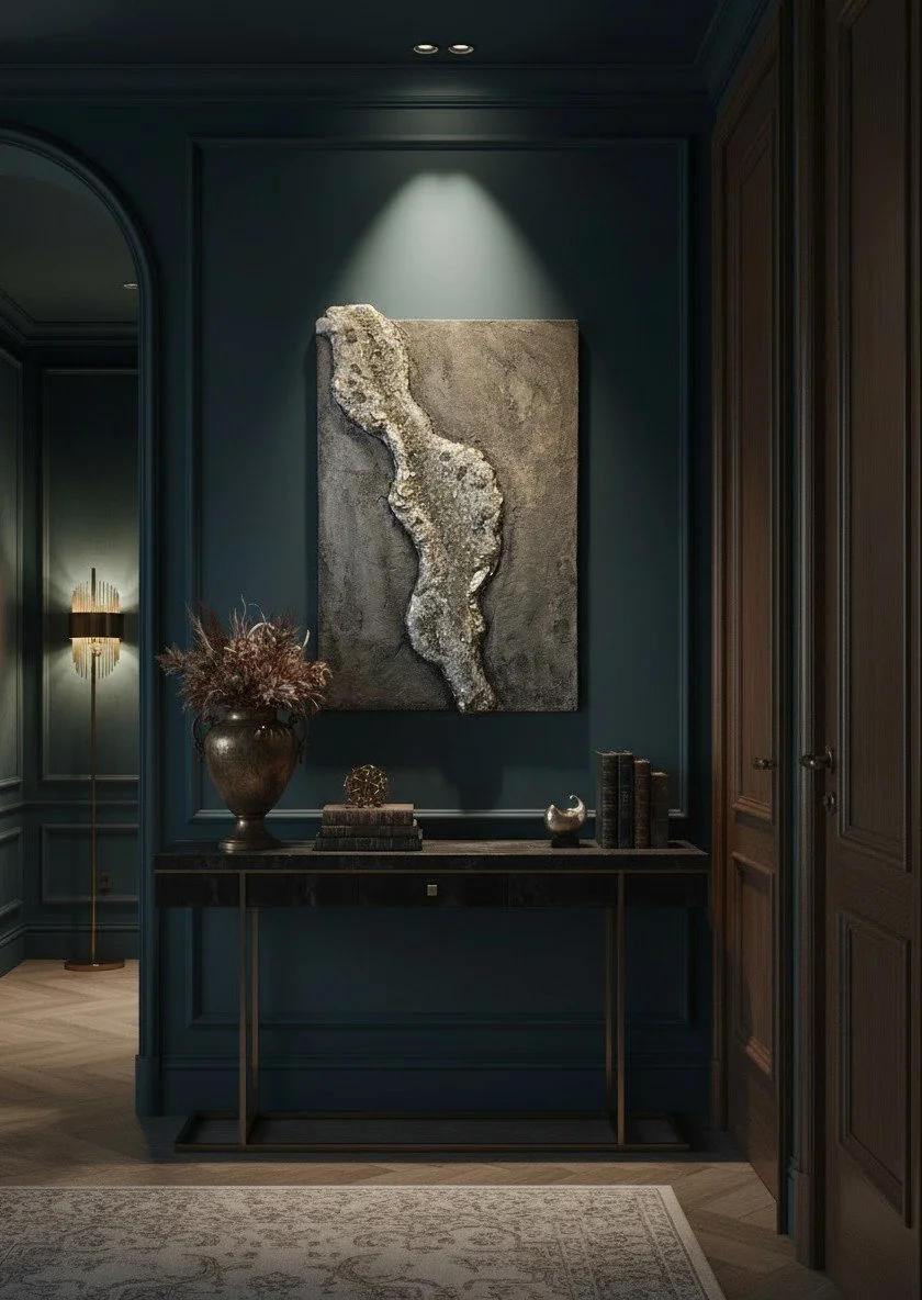 "Gilded Break: Fracture of Light" | Signature Wall Art | Concrete Collection