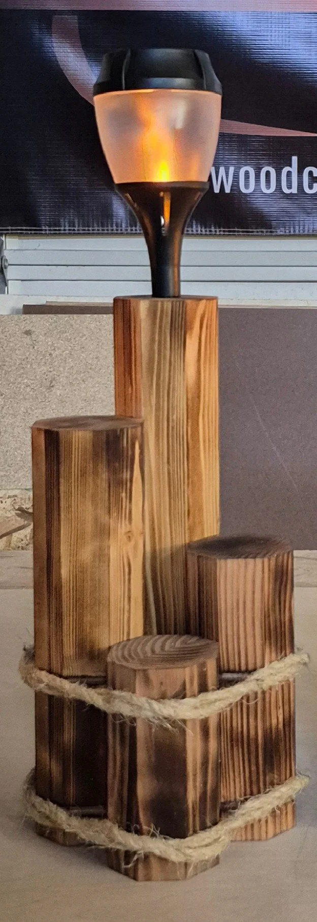 Large Rustic Wooden Lantern Centerpiece