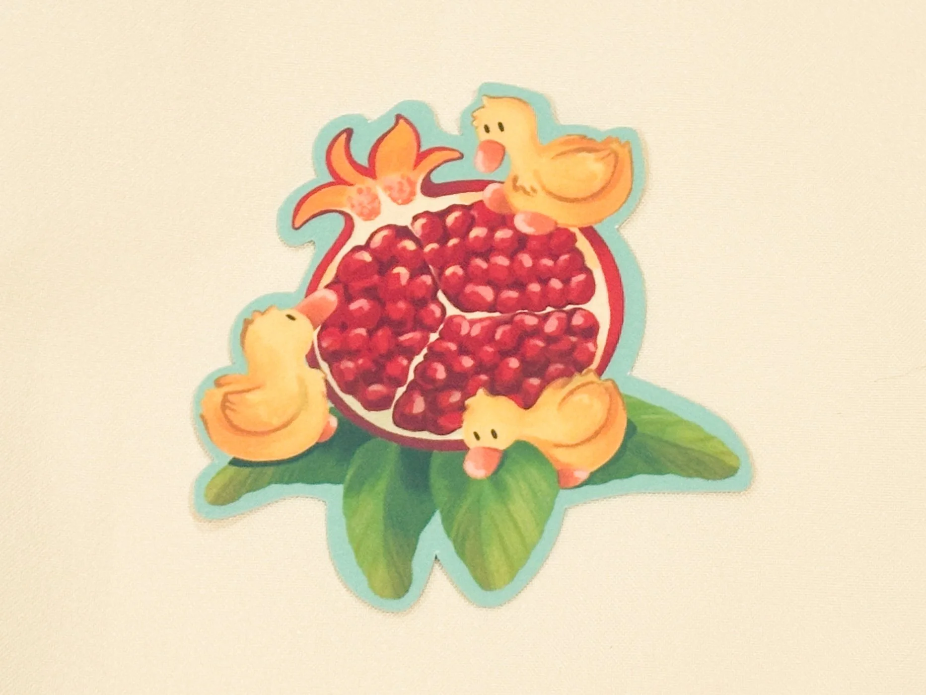 Pomegranate Duck Sticker