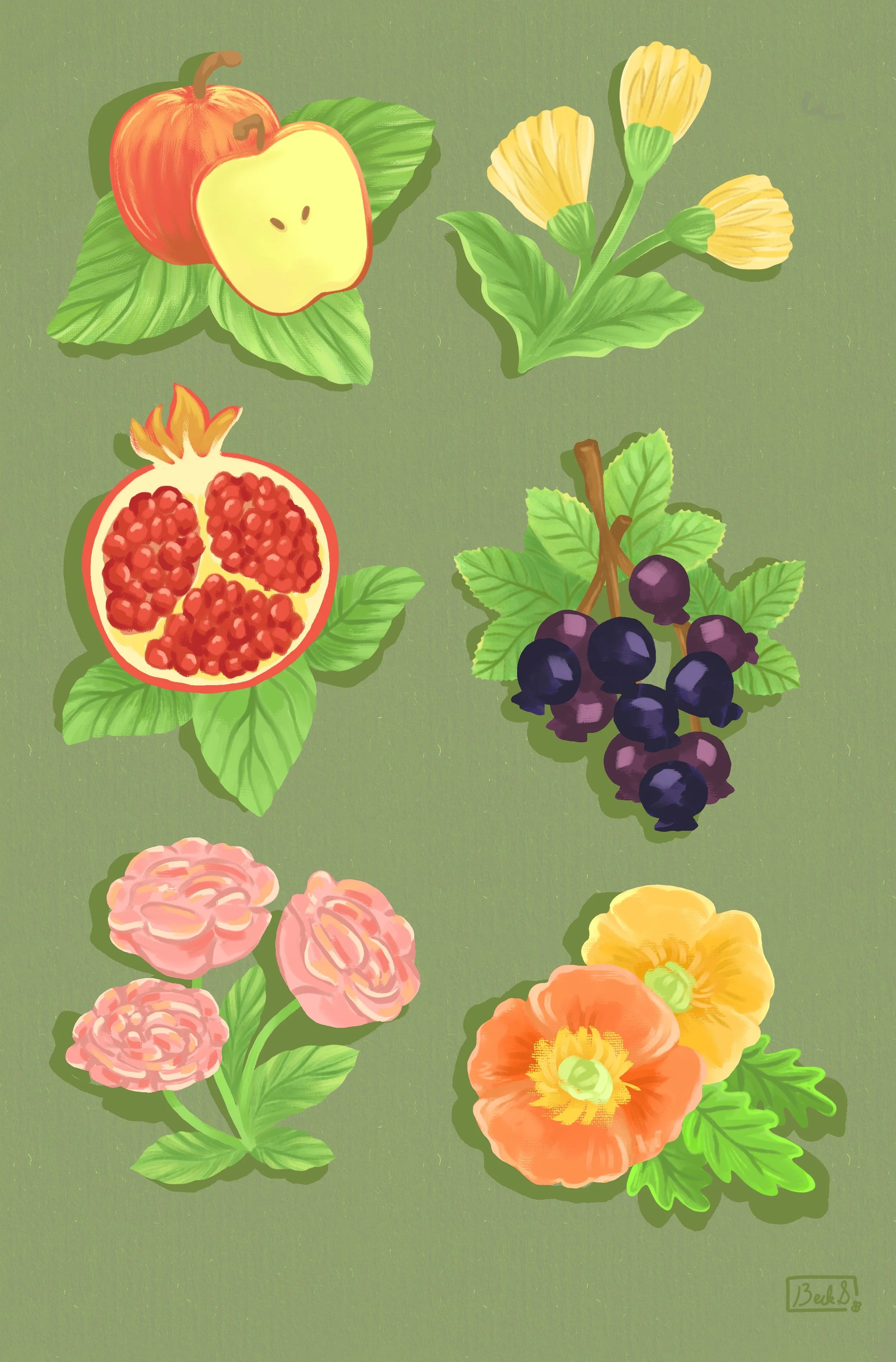 "Florals and Fruit Stickers" (2026)