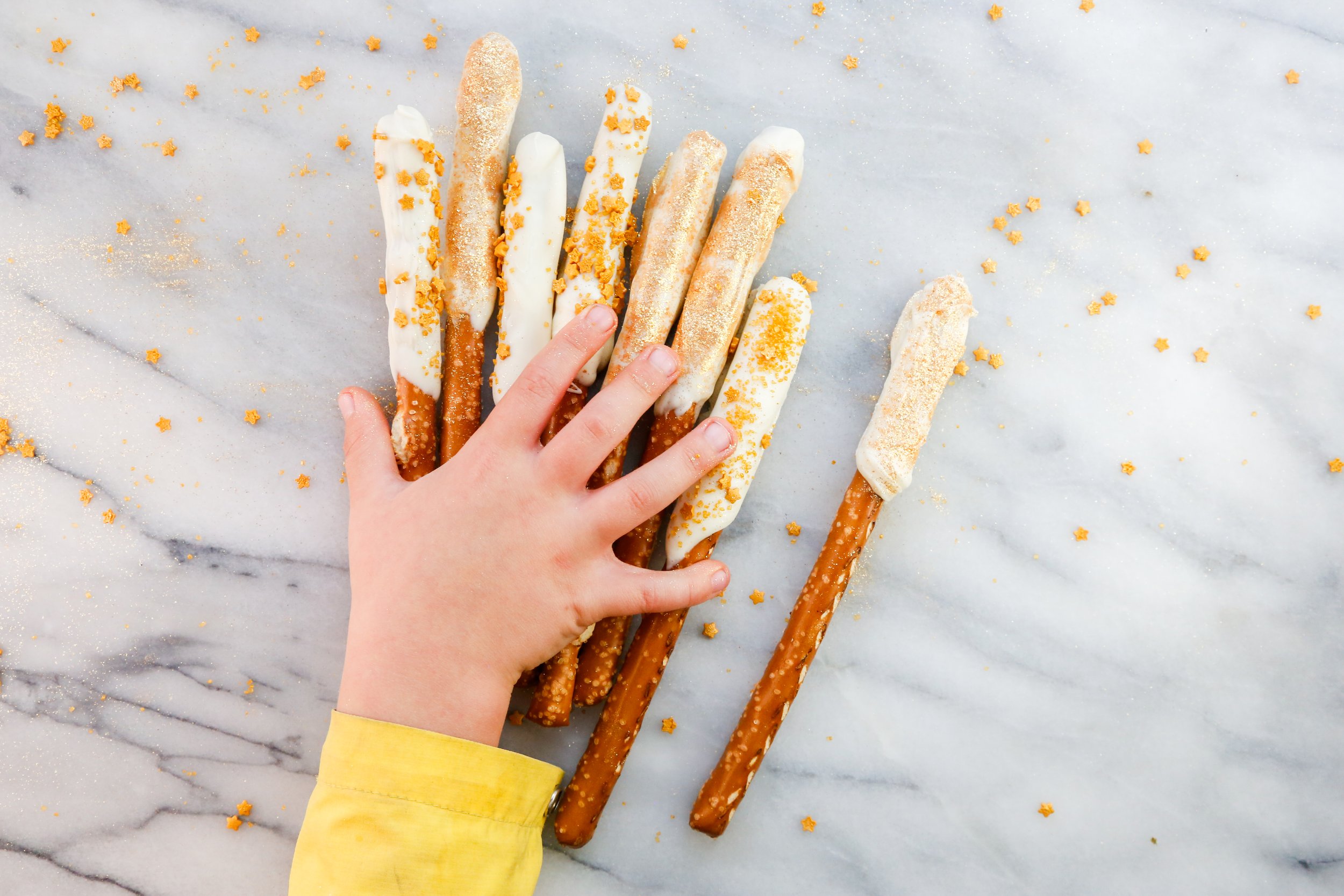 Child Hand Pretzel Sticks