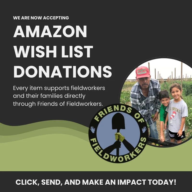 Community donations providing essential items to farmworker families in need