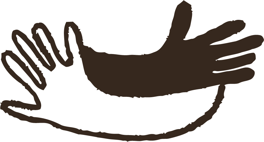 Illustration of two hands, one smaller and one larger, reaching out and touching each other.