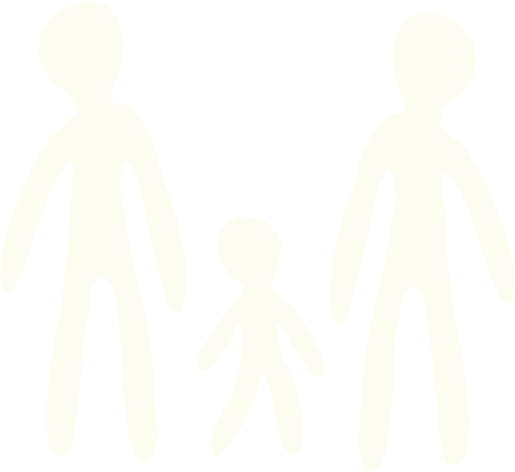 Two parents and child silhouette representing family therapy and counseling at Intentional Therapy