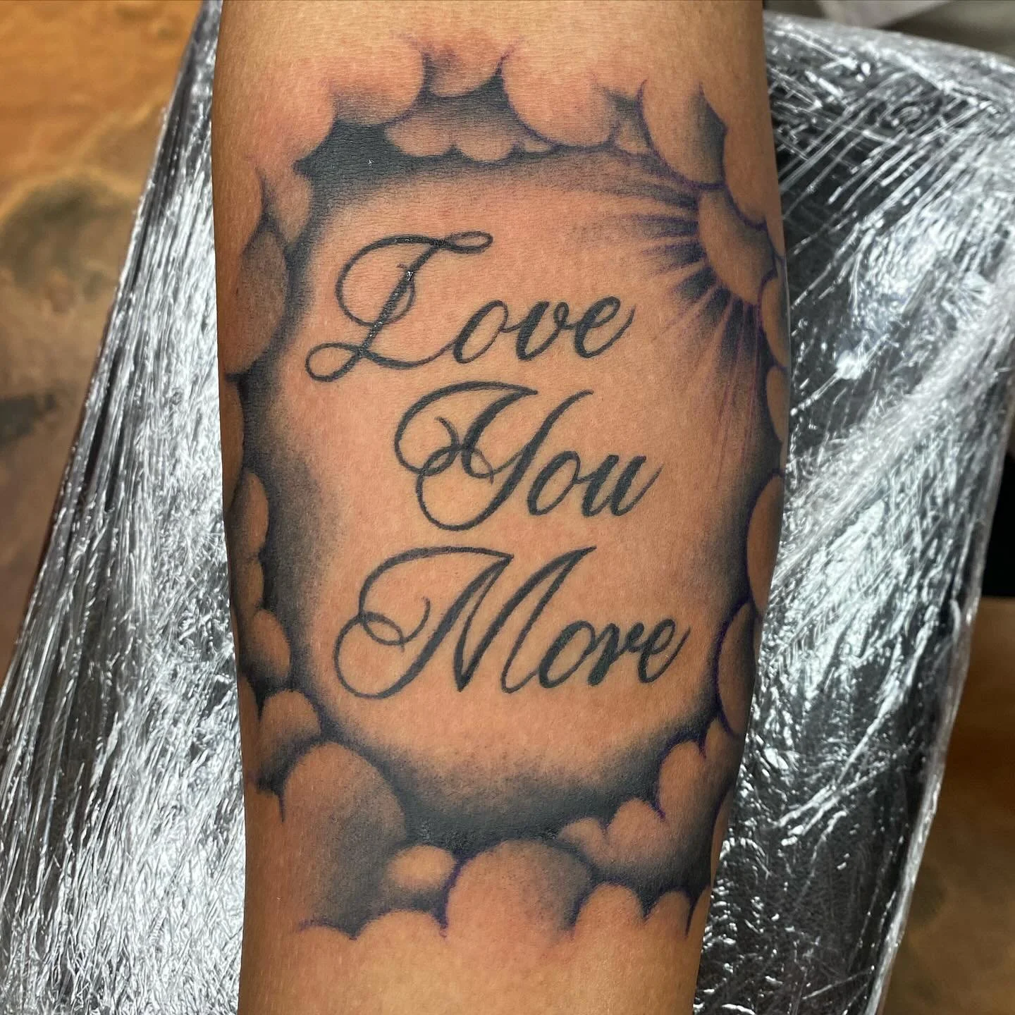 Beautiful custom script lettering by @sietomaldonado Sieto is on walk-ins all day today on this gorgeous Wednesday ! Open 12pm-8pm